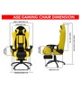 Gold Gaming Chair With Footrest In Yellow & Black Colour