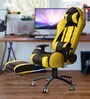 Gold Gaming Chair With Footrest In Yellow & Black Colour