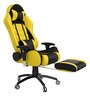 Gold Gaming Chair With Footrest In Yellow & Black Colour