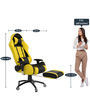 Gold Gaming Chair With Footrest In Yellow & Black Colour