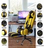Gold Gaming Chair With Footrest In Yellow & Black Colour