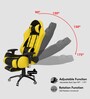 Gold Gaming Chair With Footrest In Yellow & Black Colour