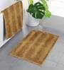 Gold Geometric Microfibre 24x16 Inches AntiSkid Bath Mat