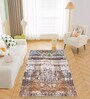Gold Geometric Nylon 4 X 6 Feet Machine Made Carpet