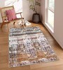 Gold Geometric Nylon 4 X 6 Feet Machine Made Carpet