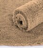 Brown Solid Microfiber 3 x 5 Feet Machine Made Carpet