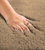 Brown Solid Microfiber 3 x 5 Feet Machine Made Carpet