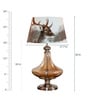 Livorno White & Brown Fabric Shade Table Lamp With Glass Base