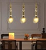 Gold Glass Pendant Light with 3 Color Modes