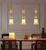 Gold Glass Pendant Light with 3 Color Modes