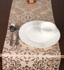Gold Hallway Damasc Cotton Jacquard (96 x 13) Table Runner