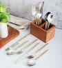 Gold Hammered Steel Head  Cutlery Set of Eighteen