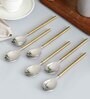 Gold Hammered Steel Head  Tea Spoons (Set of 6)