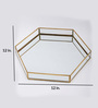 Gold Hexagonal With Brass Frame Serving Tray Desk Organizer