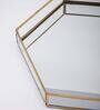 Gold Hexagonal With Brass Frame Serving Tray Desk Organizer