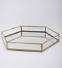 Gold Hexagonal With Brass Frame Serving Tray Desk Organizer