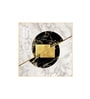 Gold-Infused Black Marble Glass Finish Square Wall Art