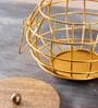 Cache wire basket with lid in Gold Color