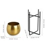 Gold Iron "The Golden Rounds" Planter Pot With Crossed Stand