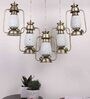 Gold Iron and Glass Cluster Hanging Light