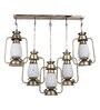 Gold Iron and Glass Cluster Hanging Light