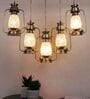 Gold Iron and Glass Cluster Hanging Light