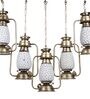 Gold Iron and Glass Cluster Hanging Light