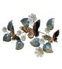 Gold Iron Buterfly And Flower Metal Wall Art