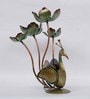 Gold Iron Metal Painted Peacock Tealight Bird Figurine