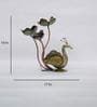 Gold Iron Metal Painted Peacock Tealight Bird Figurine