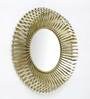Iron Round Wall Mirror in Gold colour