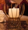 Golden Table Iron Candle Holder
