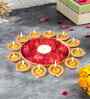 Gold Iron Urli with 12 Attached Diya Holders