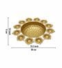 Gold Iron Urli with 12 Attached Diya Holders
