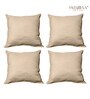 Gold Solid Jute 18 x 18 Inches Cushion Covers (Set of 4)