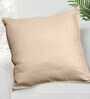 Gold Solid Jute 18 x 18 Inches Cushion Covers (Set of 3)