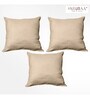Gold Solid Jute 18 x 18 Inches Cushion Covers (Set of 3)