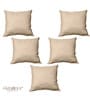 Gold Solid Jute 20 x 20 Inches Cushion Covers (Set of 5)