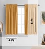 Gold lightweight Satin Solids 5ft Light Filtering Rod Pocket Window Curtains (2 Pcs)
