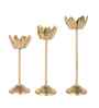 Gold Lotus Candle Holder Set of 3