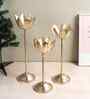 Gold Lotus Candle Holder Set of 3
