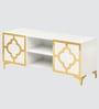Gold Lux TV Unit In White In White finish