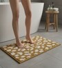 Gold Floral Microfiber 24X16 Inches Anti-Skid Door Mat