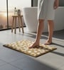 Gold Floral Microfiber 24X16 Inches Anti-Skid Door Mat