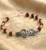 Gold Mahadev Om Rudraksh Antique Finish Bracelet Rakhi