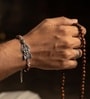 Gold Mahadev Om Rudraksh Antique Finish Bracelet Rakhi