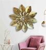 Gold Mallow Flower Gold Metal Wall Art