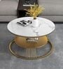 Gold Marble Coffee Table In White Finish
