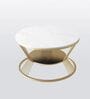Gold Marble Coffee Table In White Finish
