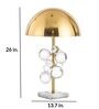 Corner Gold Metal Shade Table Lamp With Marble Base